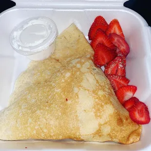 Cream cheese and strawberries