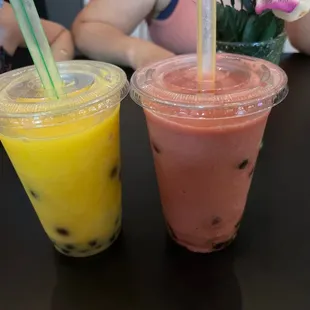 Mango and strawberry Slushie Boba