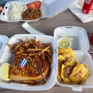 3. Cuban Sandwich (Sandwich Cubano) with 16. Tostones