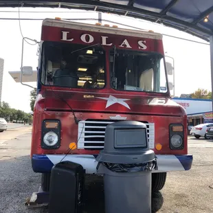 a food truck parked in a parking lot
