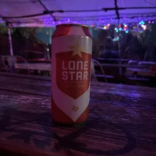 $3.25 Lone Star cans with plenty of outdoor space