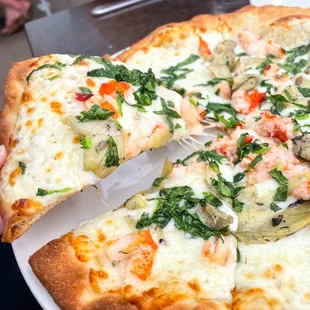 Lobster Spinach Artichoke Pizza