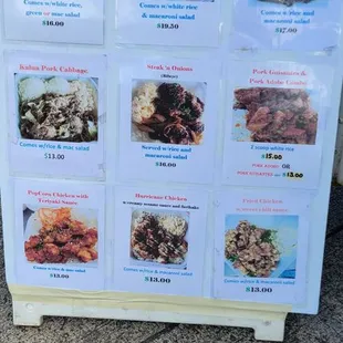 Today's (10/30/23) Menu, changes daily, check their IG for updates.