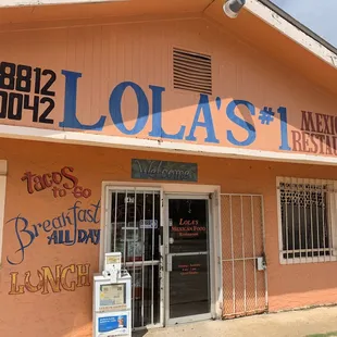 the front of the restaurant