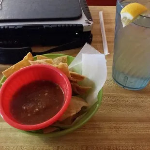 Chips and salsa made in house, and that salsa don't play around!