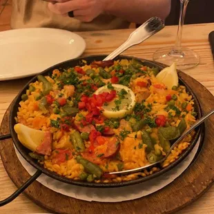 Meat paella