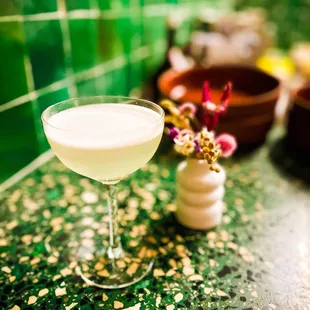 Pandan punch cocktail