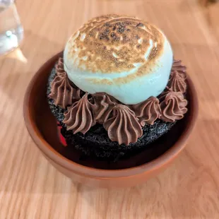 chocolate + black sesame pudding cake