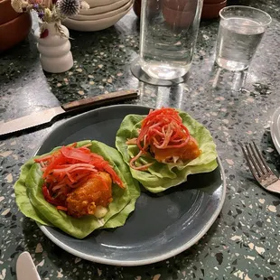 Fried Tile Fish Lettuce Wraps