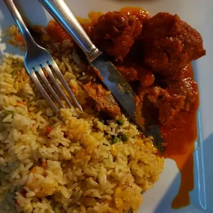 Fried rice and chicken