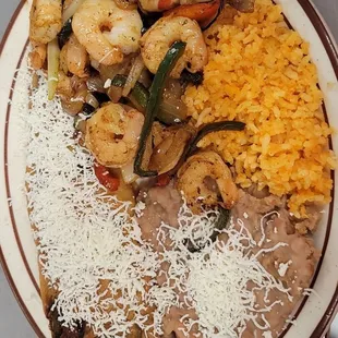 Fajitas de camarón