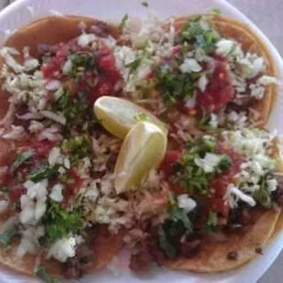 a plate of mexican food