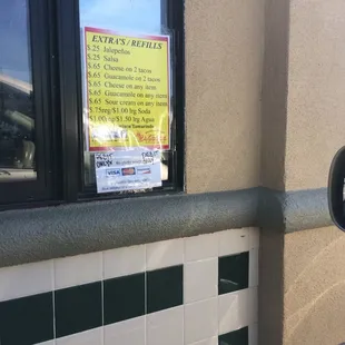 a sign in the window