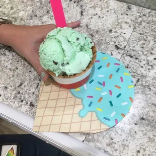 2 scoops in a waffle bowl please