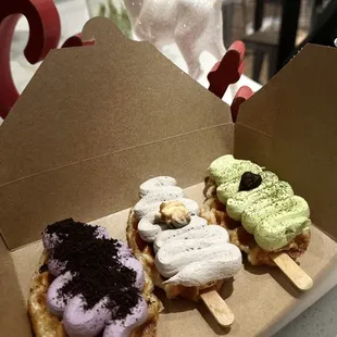 Ube, Black Sesame, and Matcha Trio