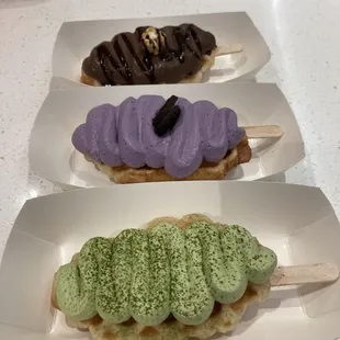 Dark Chocolate Truffle, Ube, Matcha Cream