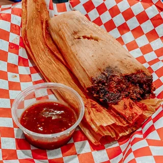 Pork in Red Sauce Tamale