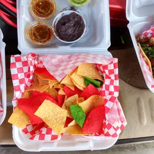 Chips and beans