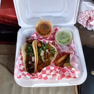 Chorizo and chicken tacos