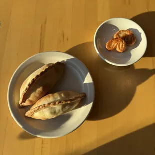 Chorizo &amp; humita empanadas and palmeritas