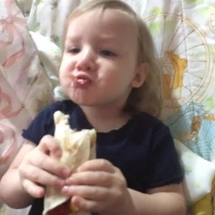 So yummy! Bacon egg &amp; cheese! One of his first phrases was "Taco please!"