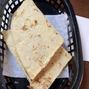 a tortilla in a basket