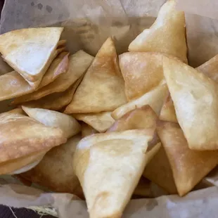 Basket of flour tortilla chips! My favorite