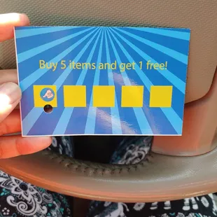 Make sure to grab one of these... You get a free item after 5 purchases (exempt items are piña loca and sandia loca)