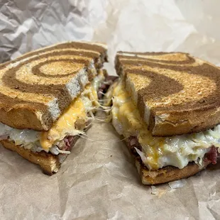 a sandwich cut in half