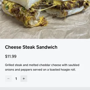 Cheese Steak Sandwich