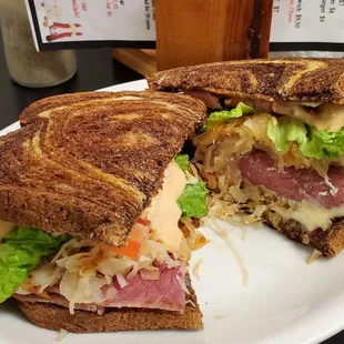 a sandwich cut in half