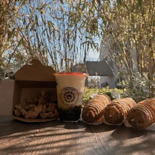 a variety of pastries on a table