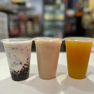 Jay's Oreo Milk Tea, Almond Milk Tea, Sunrise Green Tea