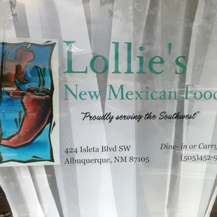 a sign in the window