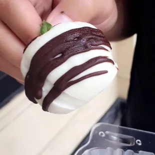 White chocolate covered strawberry