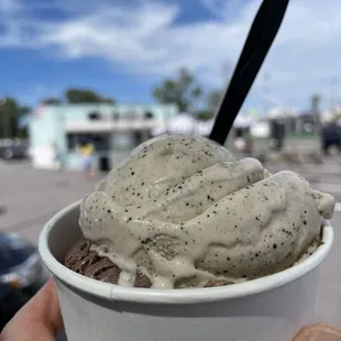 Mint chocolate chip and coffee