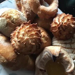 a plate of doughnuts