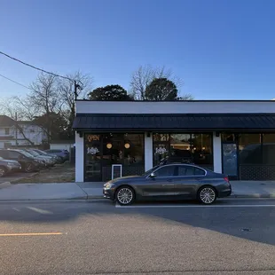 Outside the building