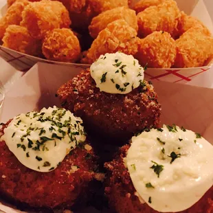 Tots and Arancini Fritters