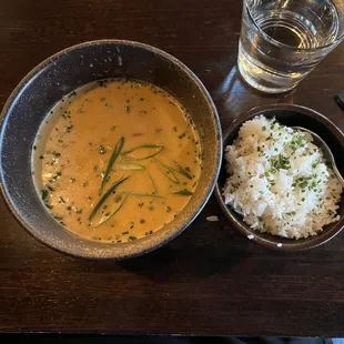 Seafood Coconut Curry Bowl with chicken and shrimp