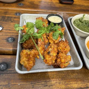 Corn fritter appetizer