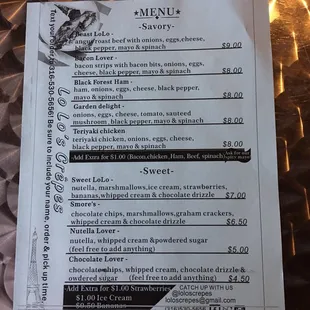 menu