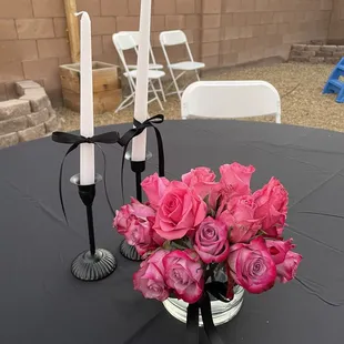 Round table and chairs that were rented.