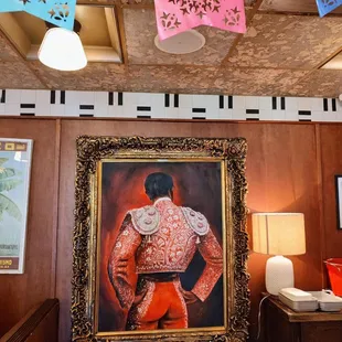 a painting of a bullfighter