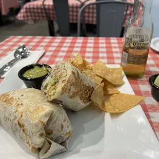 Chicken burrito was good size and big on flavor!