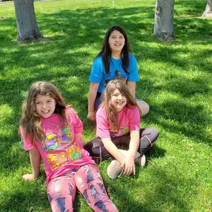 Millie, Elisabeth &amp; sela enjoying the spring sun atv  the park... May the 4th be with U!
