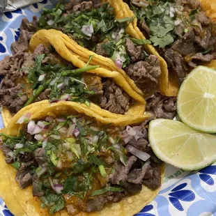 Regular carne asada tacos - so good!