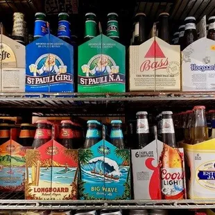 a fridge full of alcohol