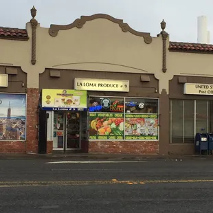 a storefront on a street corner