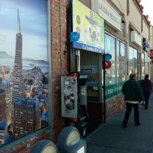 They still have a payphone in front of the store!
